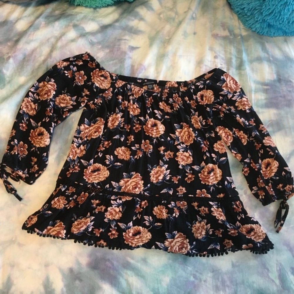 AEO Off-The-Shoulder Floral Top